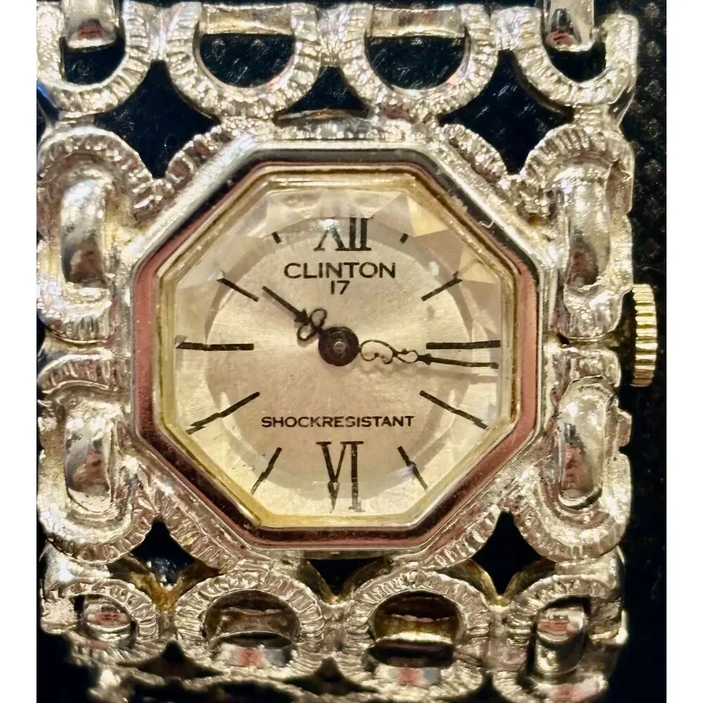 Vintage Clinton 17-Jewel Art Deco Mechanical Watch – WORKING & TICKING!